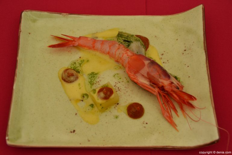 6º Concurso Internacional de Cocina Creativa de la Gamba Roja de Dénia - plato de Antonio Rubio - 2º premio