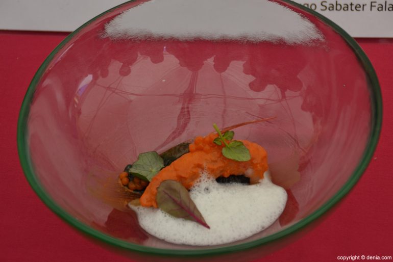 6º Concurso Internacional de Cocina Creativa de la Gamba Roja de Dénia - plato de Hugo Sabater