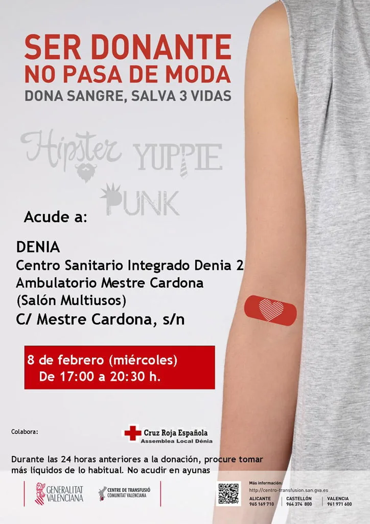 Donación de sangre 8 de febrero Dénia