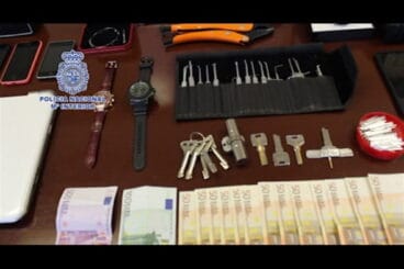 Objetos requisados a los ladrones