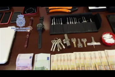 objetos requisados a los ladrones