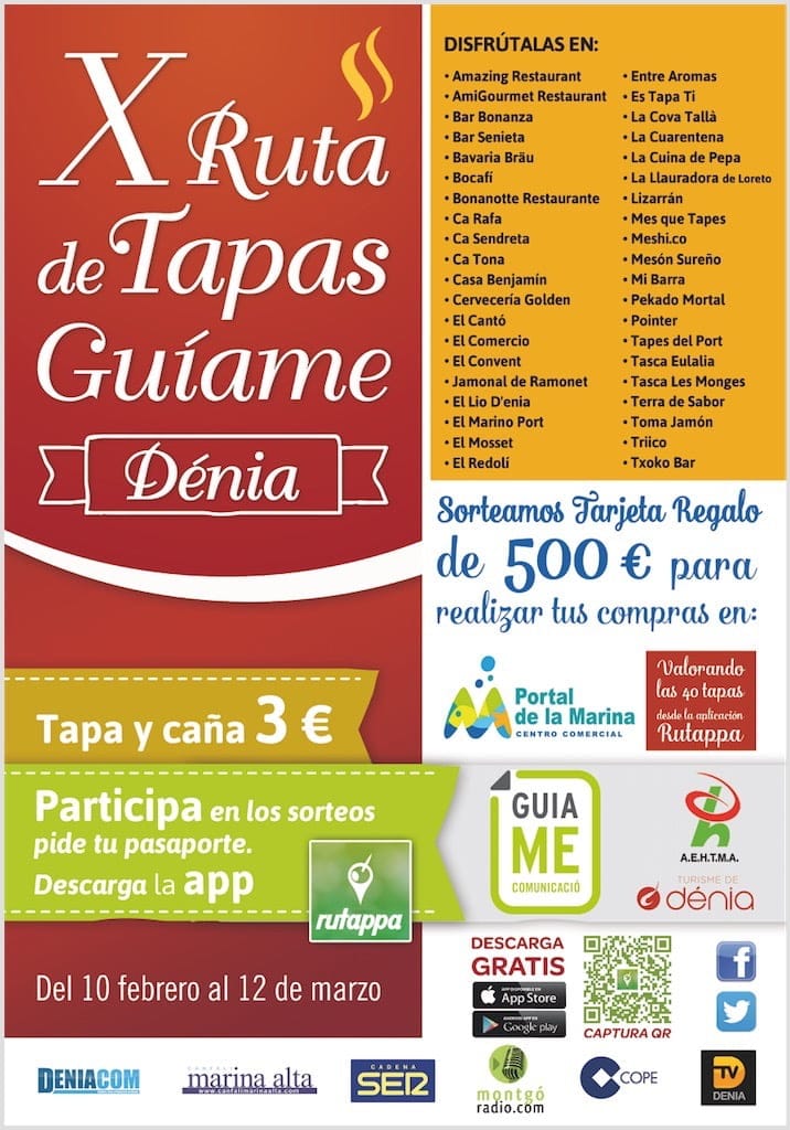 x ruta de la tapa guiame denia
