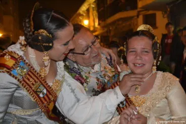 Nit de la cremà 2017 – Falleras mayores y presidente de Junta Local Fallera