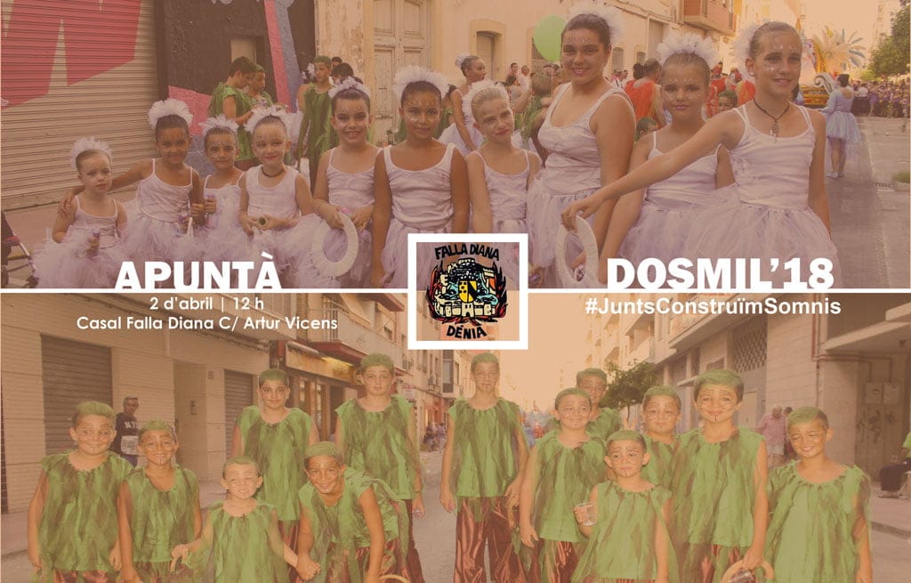 La falla Diana comienza a construir los sueños del nuevo año en la <em>apuntà</em> de este fin de semana 1 apunta falla diana 2018
