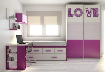 habitacion infantil rosa muebles martinez