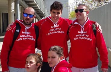 Miguel Ordonez met zijn coach en teamgenoten