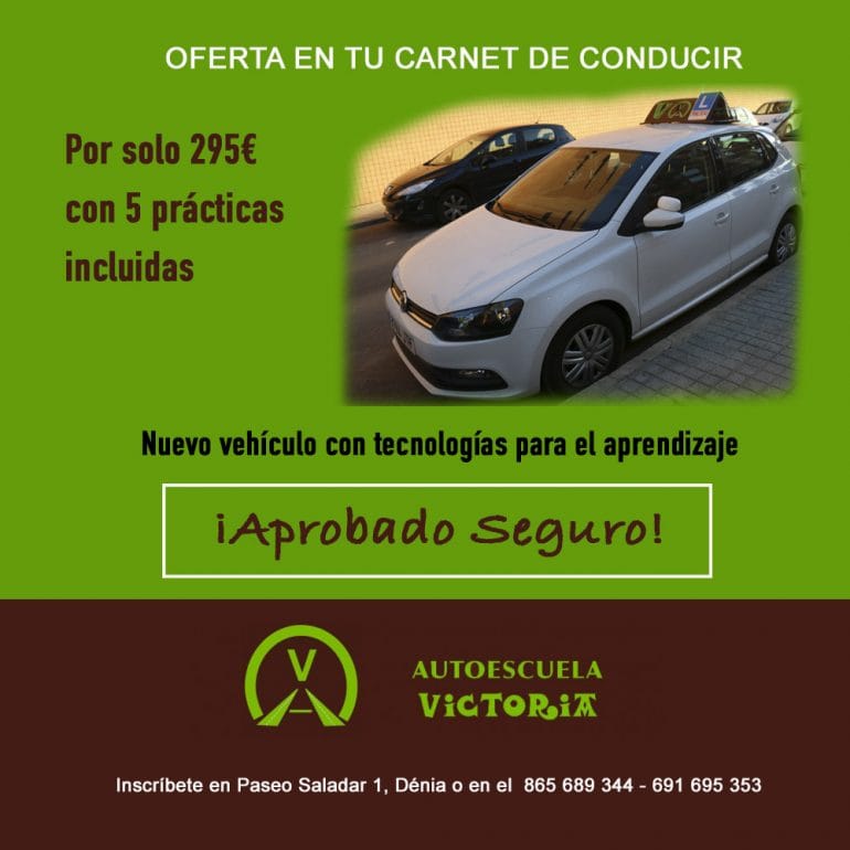 Oferta en carnet conducir V de Victoria