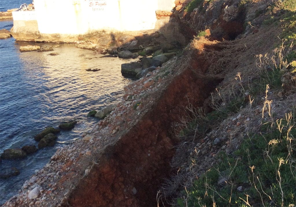 tierra desprendida en les rotes