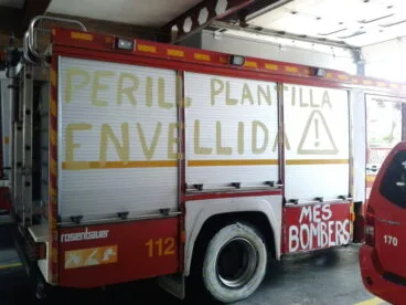 camion de bomberos protesta