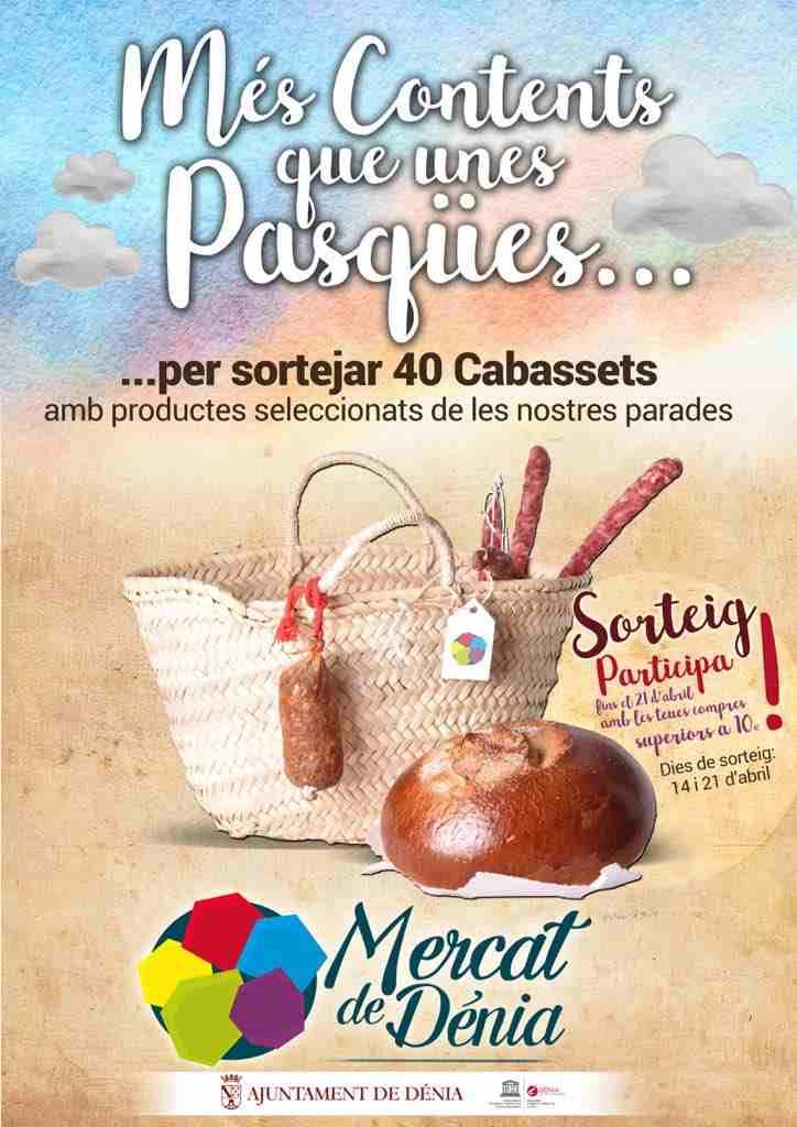 El Mercat sorteará <em>cabassets</em> de pascua con productos tradicionales entre sus clientes 2 campana de pascua en el mercat de denia