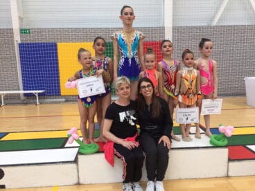 gimnastas de denia y calpe en la liga interclub en alfas del pi