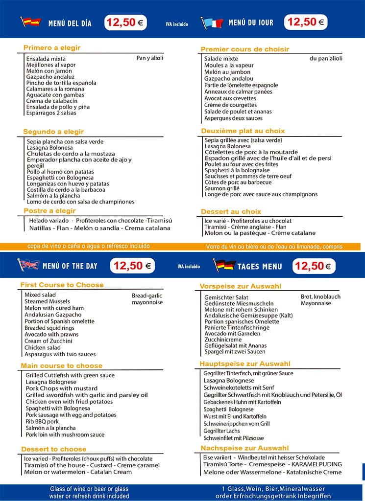 menu del dia restaurante lanfora