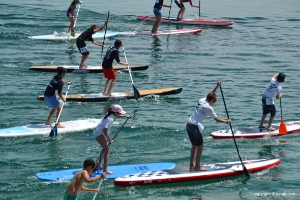 El Club de Surf Dénia organiza una prueba del Circuito Mediterráneo Sup Race 1 regata de paddel surf en denia