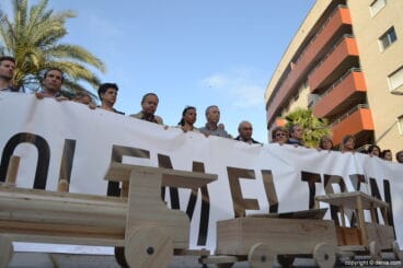 Concentración Volem el Tren – Maqueta del tren