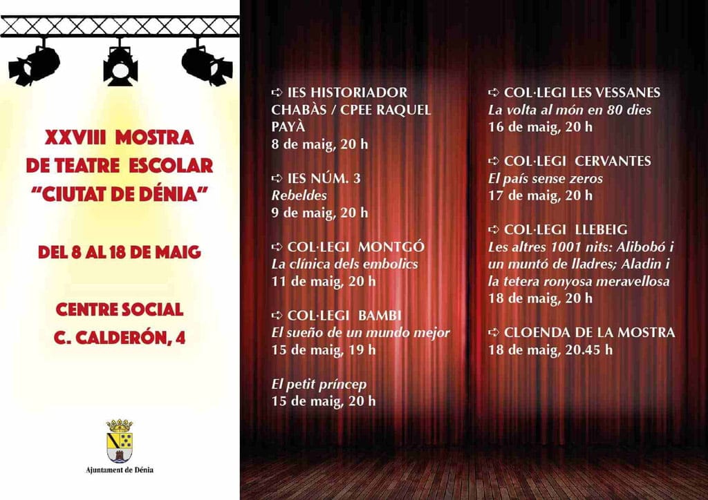 28 mostra de teatre escolar ciutat de denia