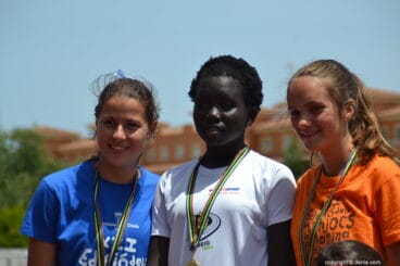 Atleta xabiera en el podio