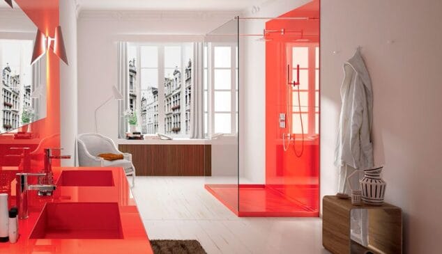 Cocina Fácil estrena el nuevo catálogo de Baños Cosentino 5 diseno en rojo cocina facil