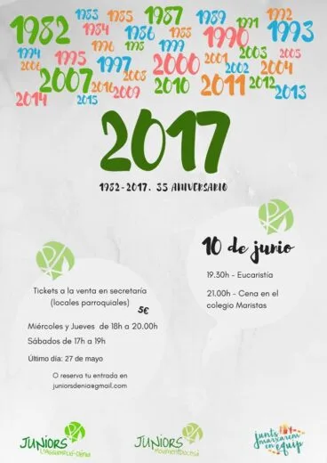 Programación del aniversario de los Juniors de Dénia