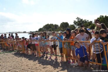 Suelta de tortuga marina en la playa de Dénia – Niños participantes
