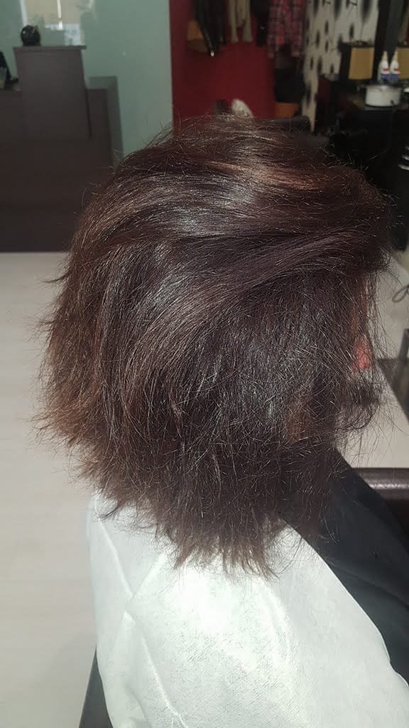 antes de aplicar el tratamiento toni devesa estilistes