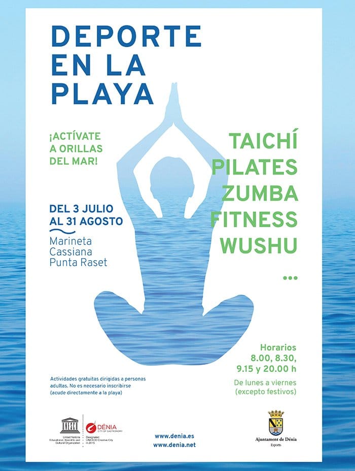 cartel de la actividad deporte en la playa