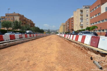 espacio por el que transcurriran las vias de la linea 9 del tram en denia