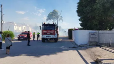 Incendio en la zona del Polideportivo de Dénia