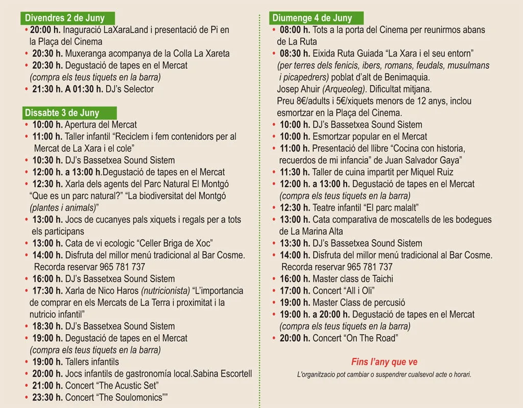 "LaXaraLand" inunda de actividades alternativas La Xara este fin de semana 1 programacion