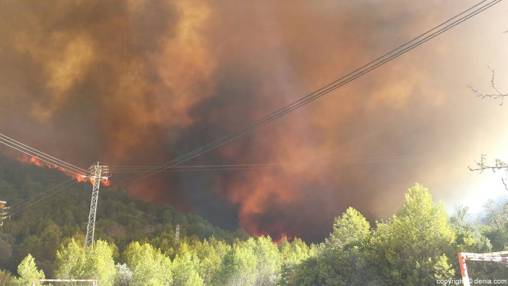 Incendio en la Lloma del Castanyar en 2014