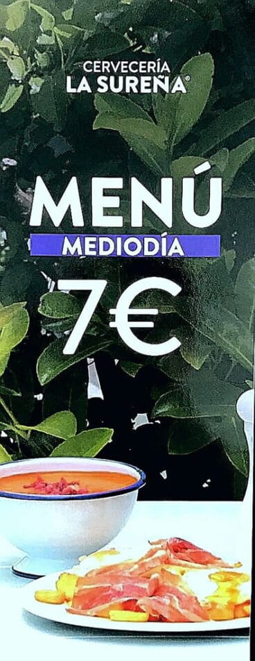 Menú de mediodía La Sureña