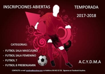 Cartel de inscripciones de Acydma