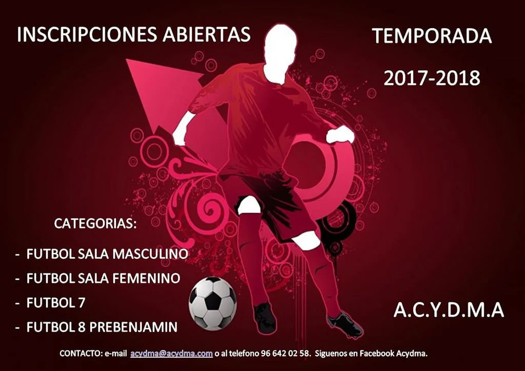 Acydma cerró el ejercicio 2016-17 con 806,72 euros de beneficio 2 cartel de inscripciones de acydma