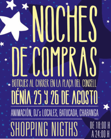 Cartel de las Noches Abiertas Agosto