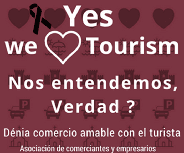 cartel en ingles de la campana love turism