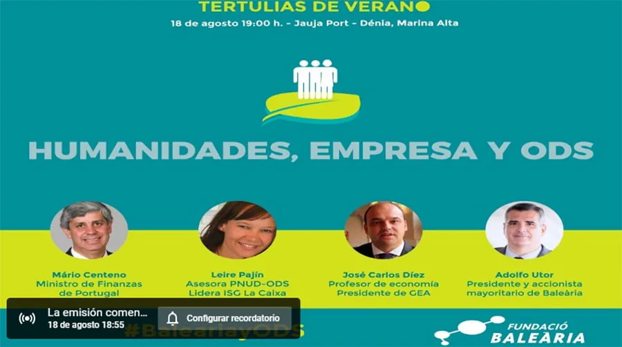La tertulia 'Humanidades, empresa y ODS' podrá seguirse en directo vía streaming 1 cartel tertulias de verano fundacio balearia