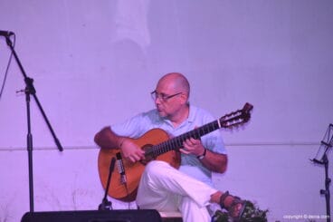 Guitarrista en plena actuación