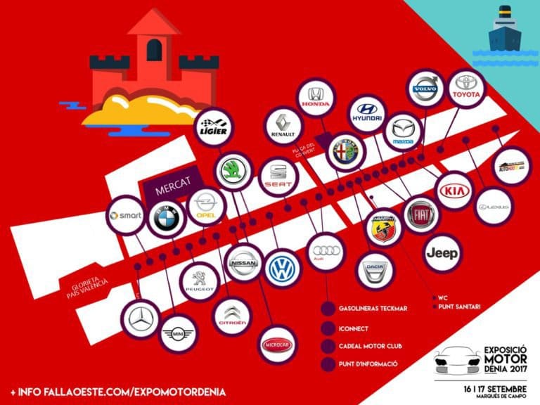 En la 'Expo Motor Dénia' de la Falla Oeste se expondrán más de 300 coches 2 mapa expo motor denia