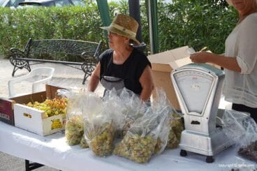 Puesto de venta de uva moscatell