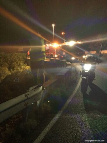 Bomberos en el accidente de la carretera de Les Planes