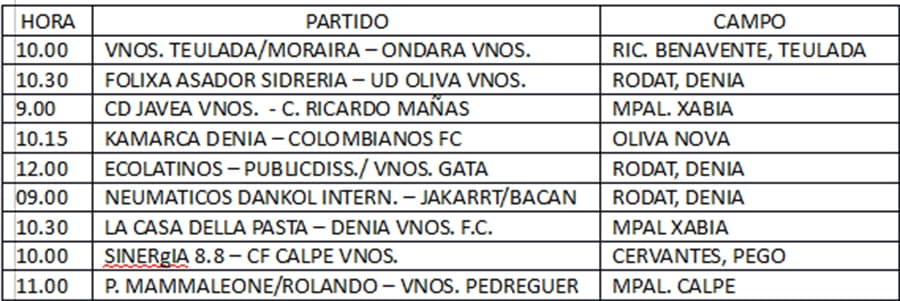 La Liga Comarcal de Fútbol Veteranos reúne a 18 equipos que lucharán por el título 2 calendario jornada 1 futbol veterano