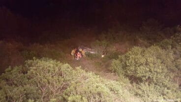 Rescate del conductor accidentado en Les Planes