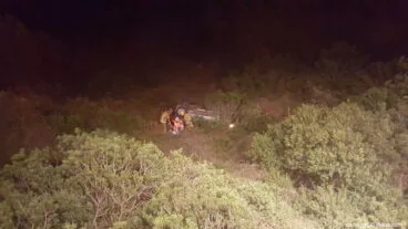 Rescate del conductor accidentado en Les Planes