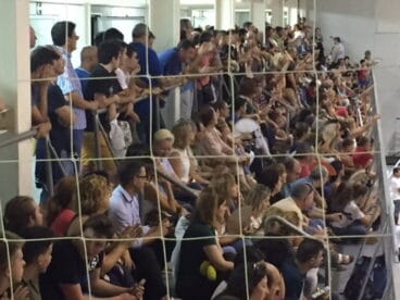 Aspecto de la grada superior de, pabellón Joan Fuster