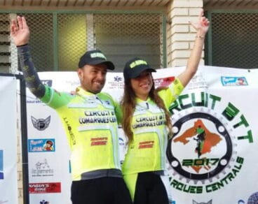 ayda parra y alejandro segui en el podio