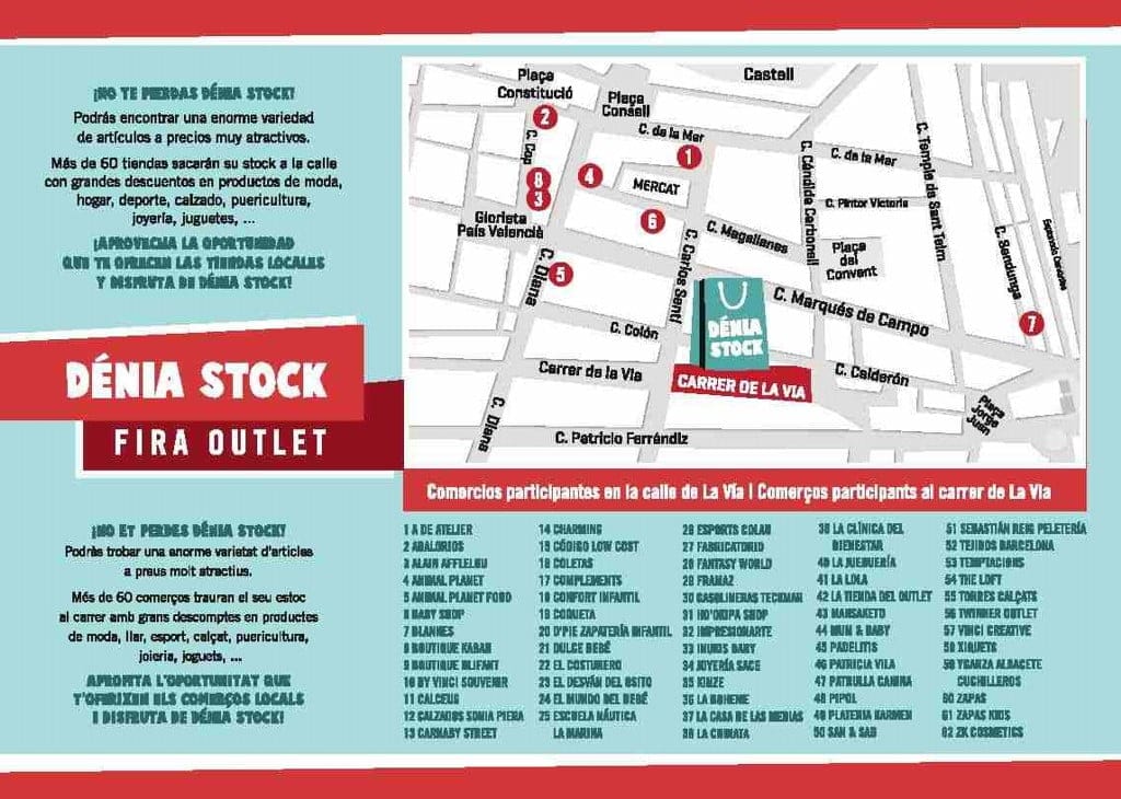 comercios participantes en la feria denia stock