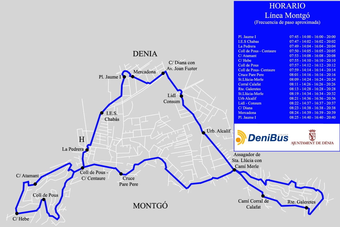 Nuevos horarios de la línea de autobús al Montgó y la Pedrera