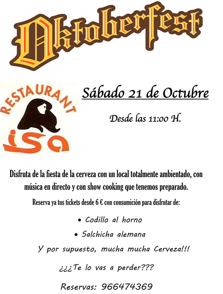 oktoberfest 2017 restaurante isa