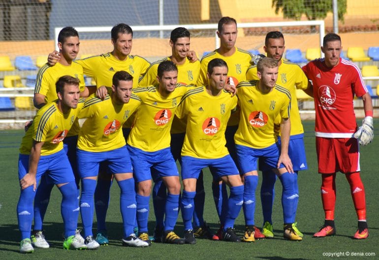 Once del CD Dénia ante el CF Tous