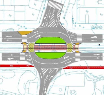 Plano del resultado final de la rotonda de Joan Fuster