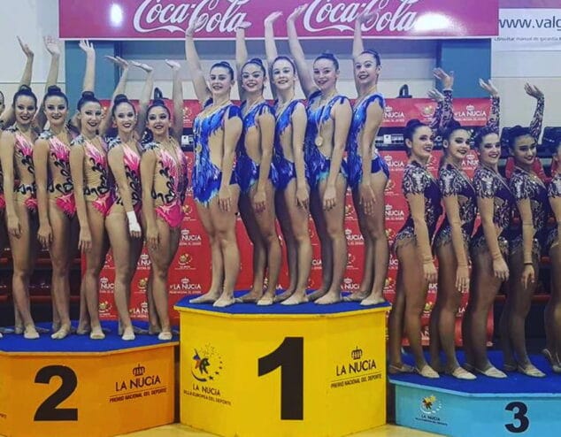 El conjunto senior del Club Gimnasia Dénia se proclamó campeón provincial 5 podio conjunto senior denia campeon provincial
